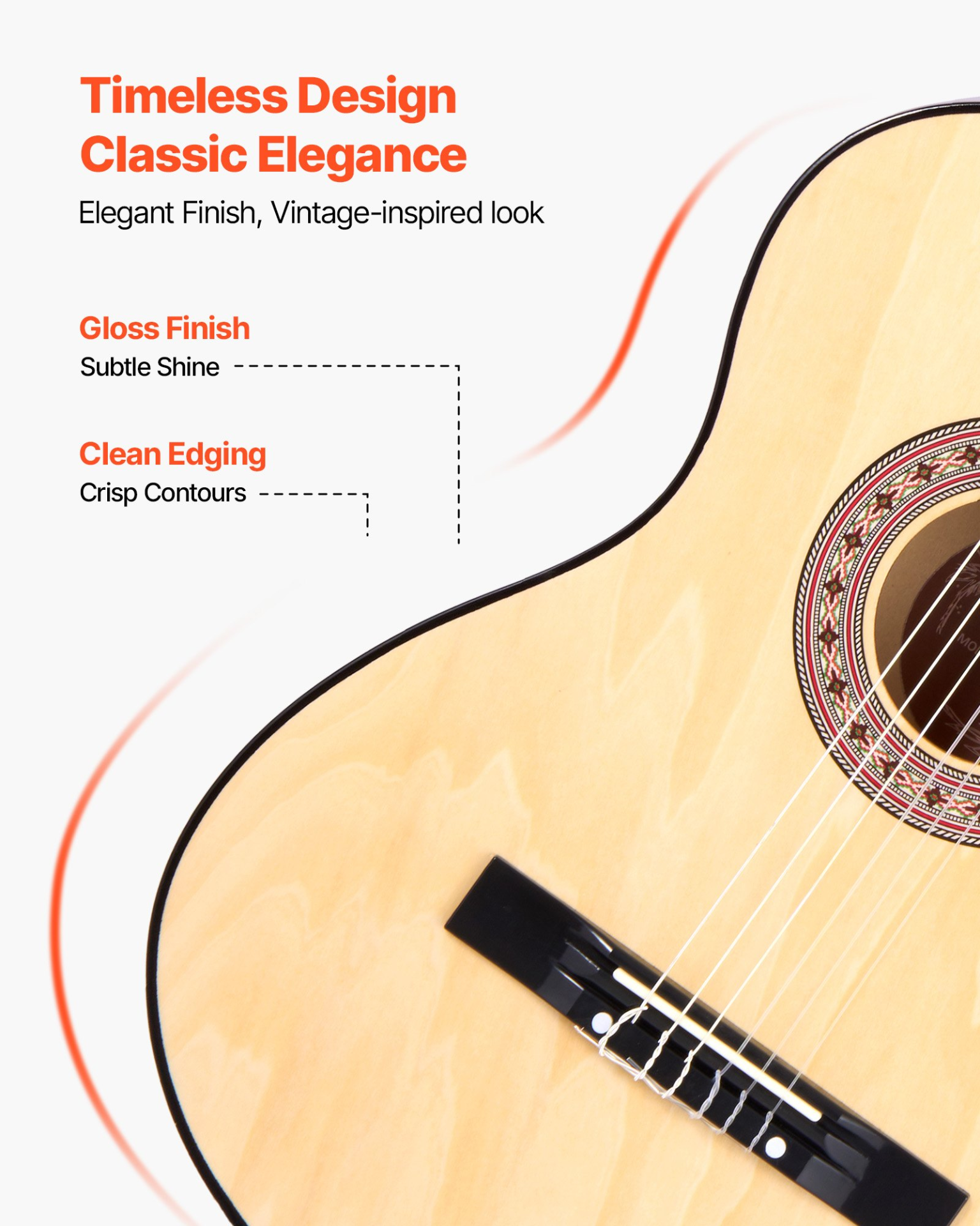 Classical Guitar 38 in Guitar Beginner Starter Kit Nylon Strings Natural