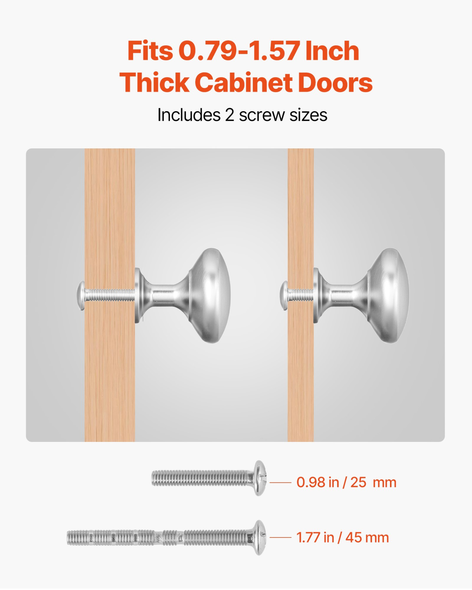 Cabinet Knobs, 25 Pack, Nickel Color