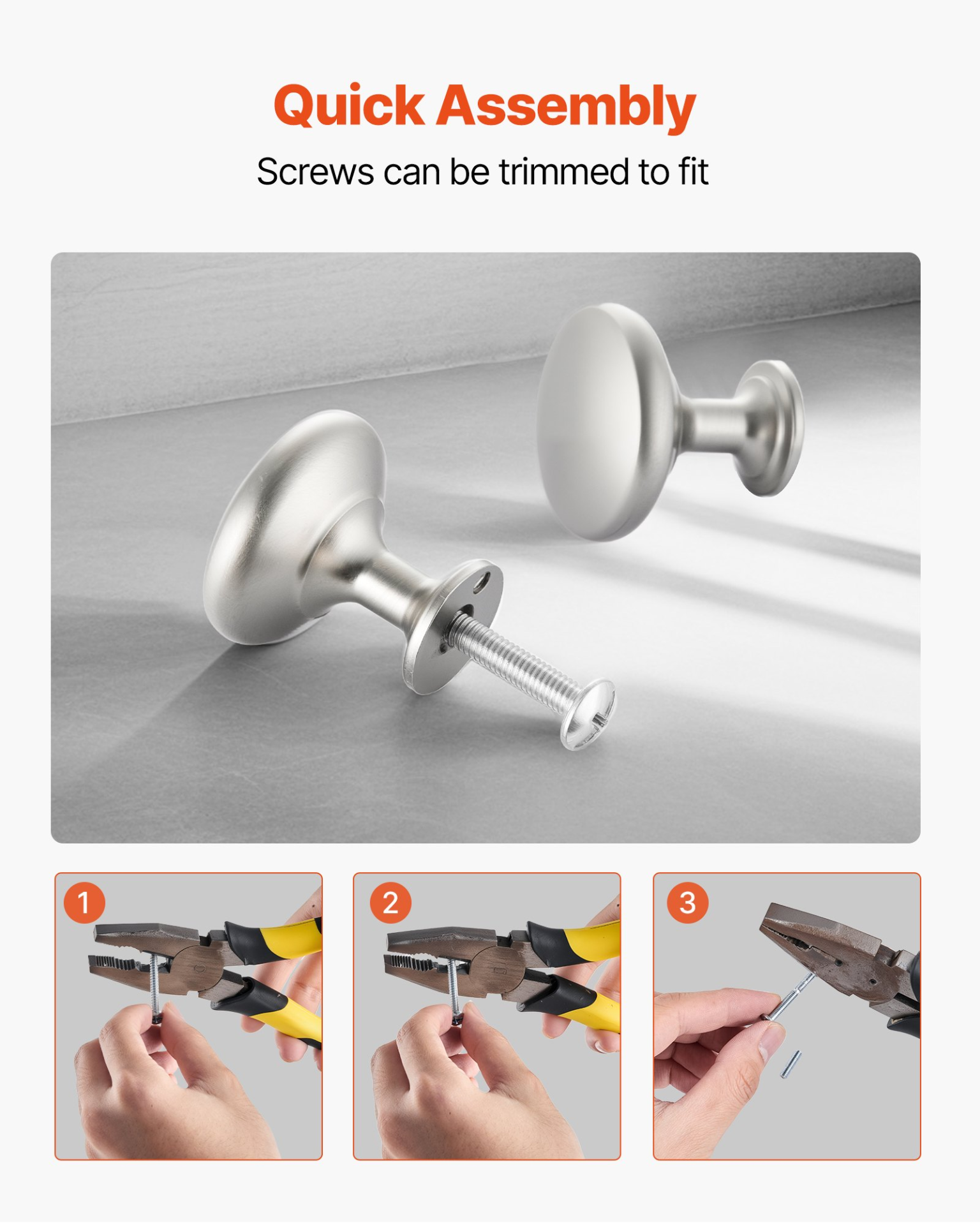 Cabinet Knobs, 25 Pack, Nickel Color