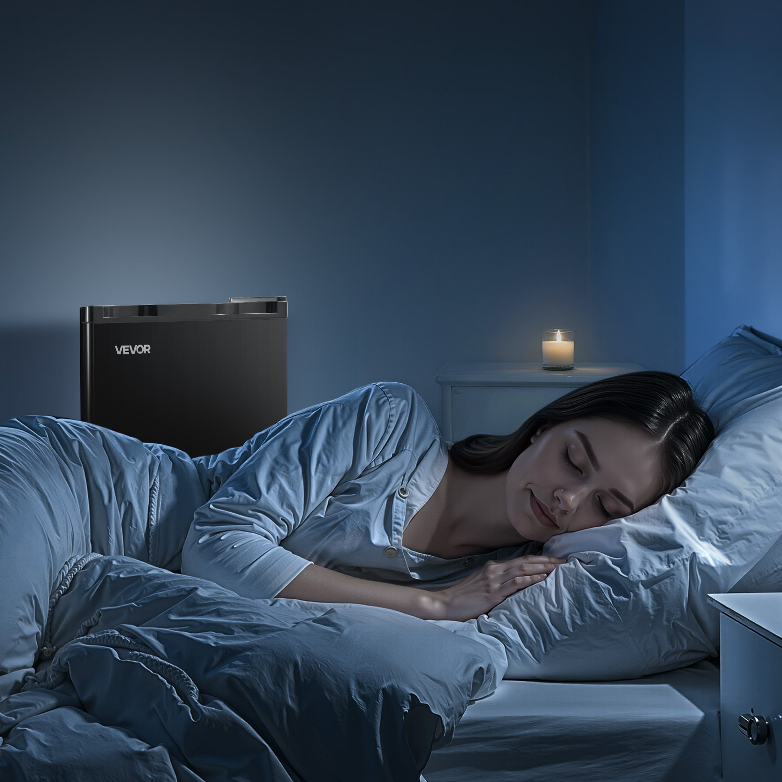 Mini Fridge, 1.6 Cu.Ft, Single Door Compact Refrigerator, Black