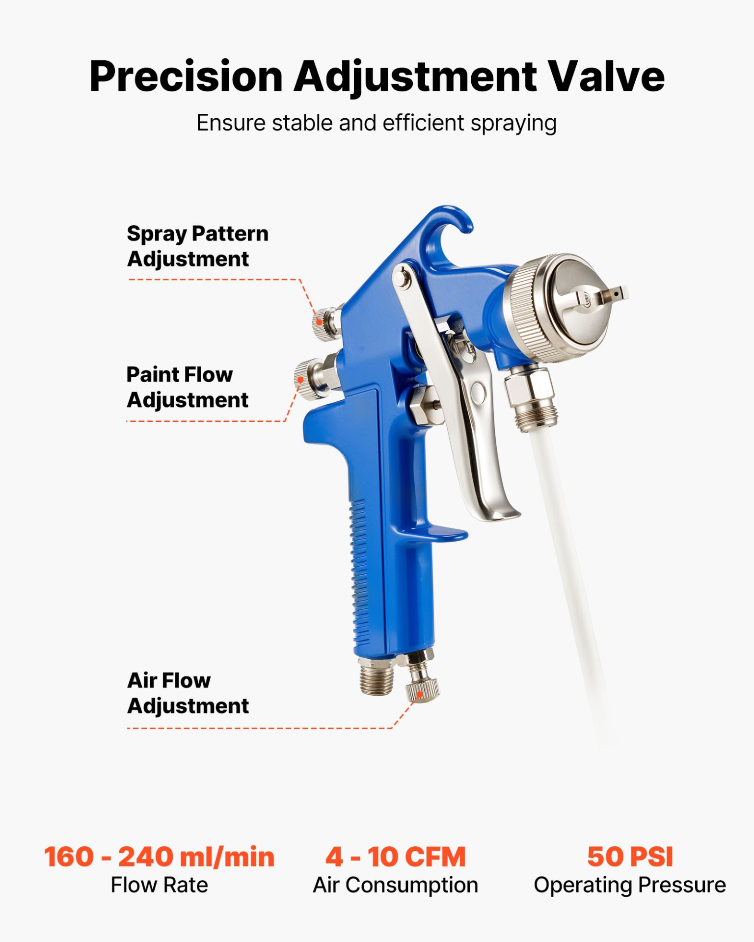 Siphon Feed Spray Gun High Atomization Air Paint Spray Gun 1.8 mm Nozzle