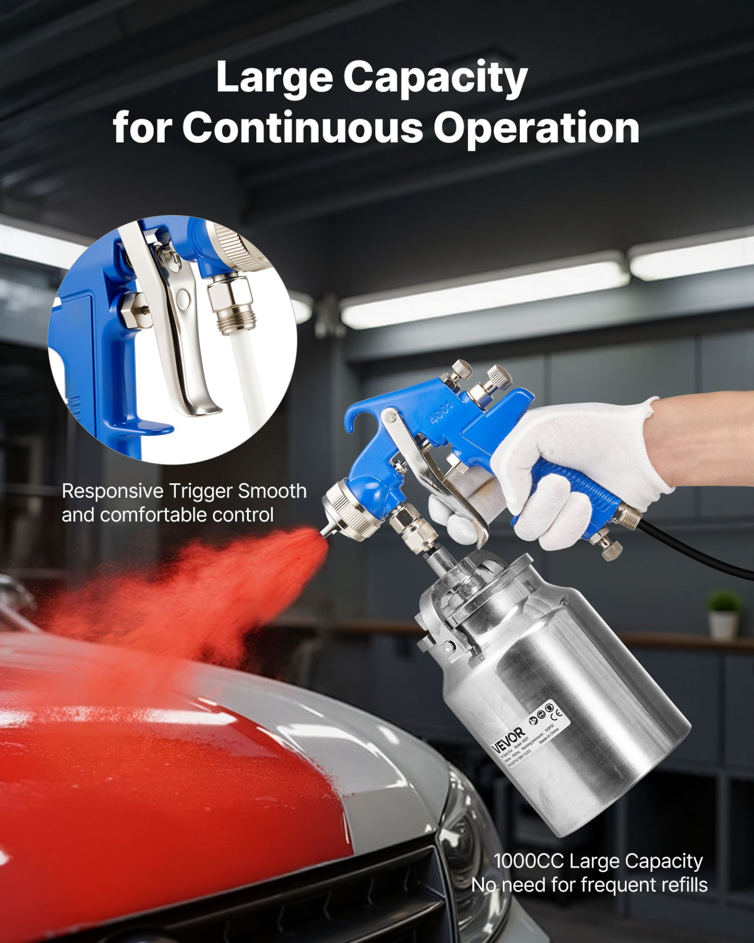 Siphon Feed Spray Gun High Atomization Air Paint Spray Gun 1.8 mm Nozzle
