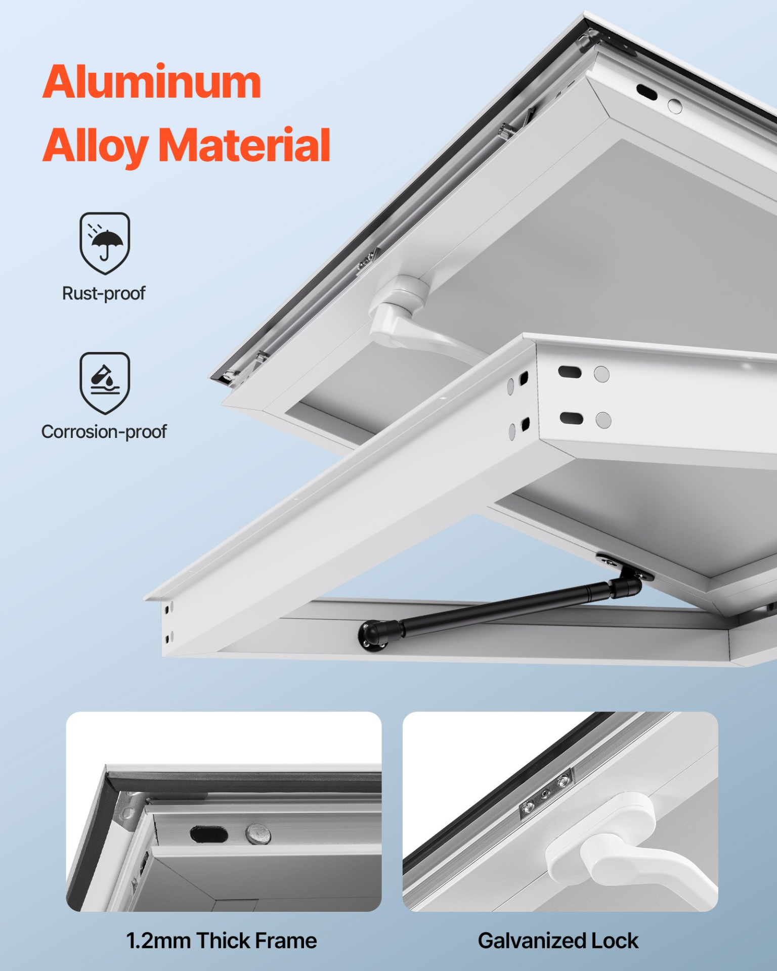 Concession Window 74x40 in, Rainwater Resistant for Concession Trailers