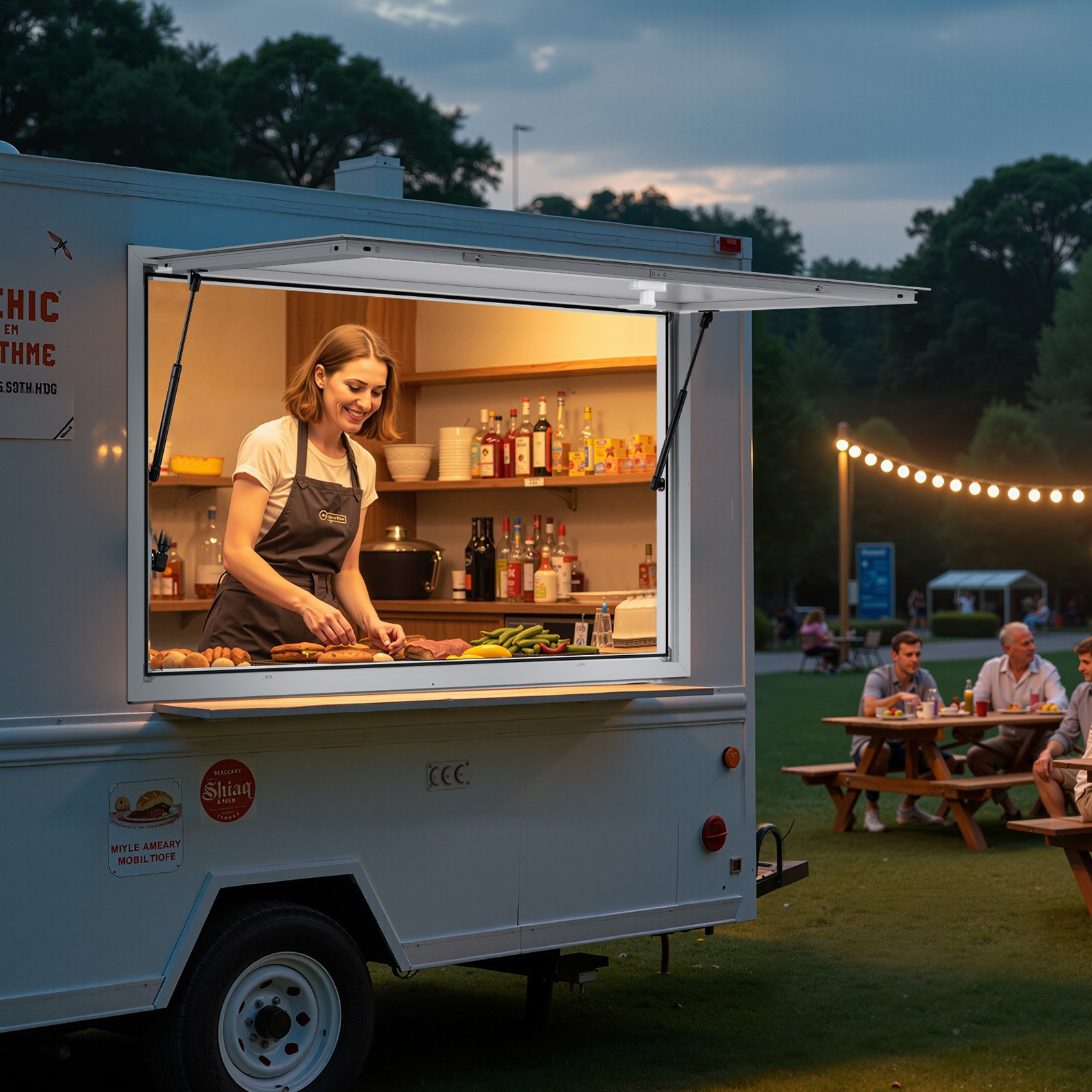 Concession Window 74x40 in, Rainwater Resistant for Concession Trailers
