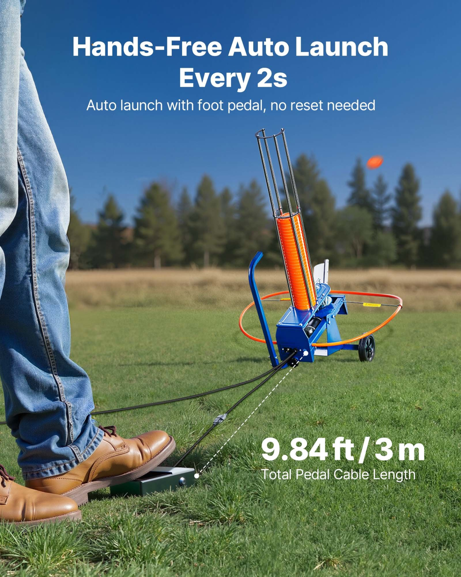 VEVOR Automatic Clay Pigeon Thrower - 80 Target Capacity, 12V Launcher