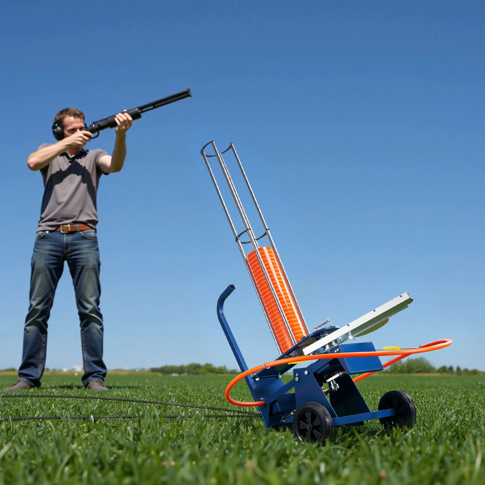 VEVOR Automatic Clay Pigeon Thrower - 80 Target Capacity, 12V Launcher