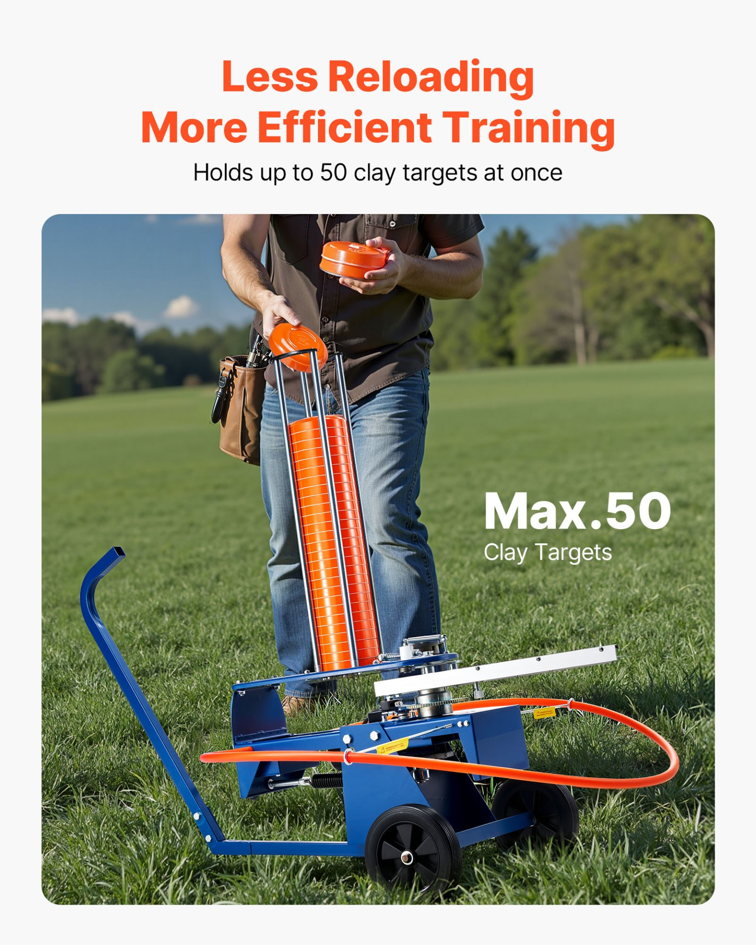 Clay Target Thrower Max 50 Clays Pigeon Thrower Automatic Clays Launcher
