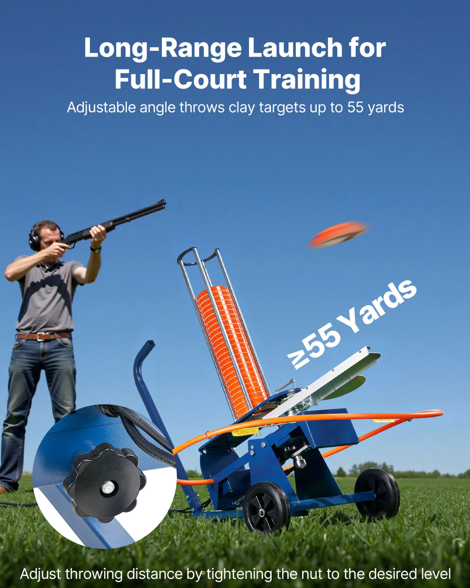 Clay Target Thrower Max 50 Clays Pigeon Thrower Automatic Clays Launcher