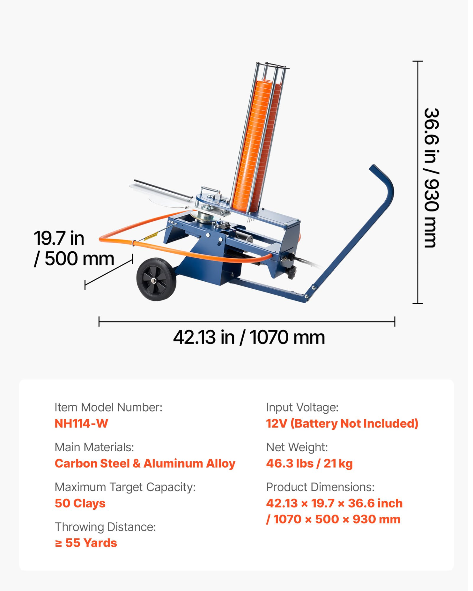 Clay Target Thrower Max 50 Clays Pigeon Thrower Automatic Clays Launcher