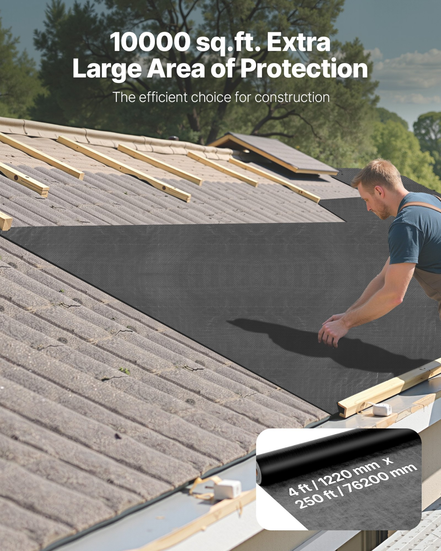 4 x 250 ft House Wrap 0.17 mm Thick Drop Cloth Vapor Barrier Covering