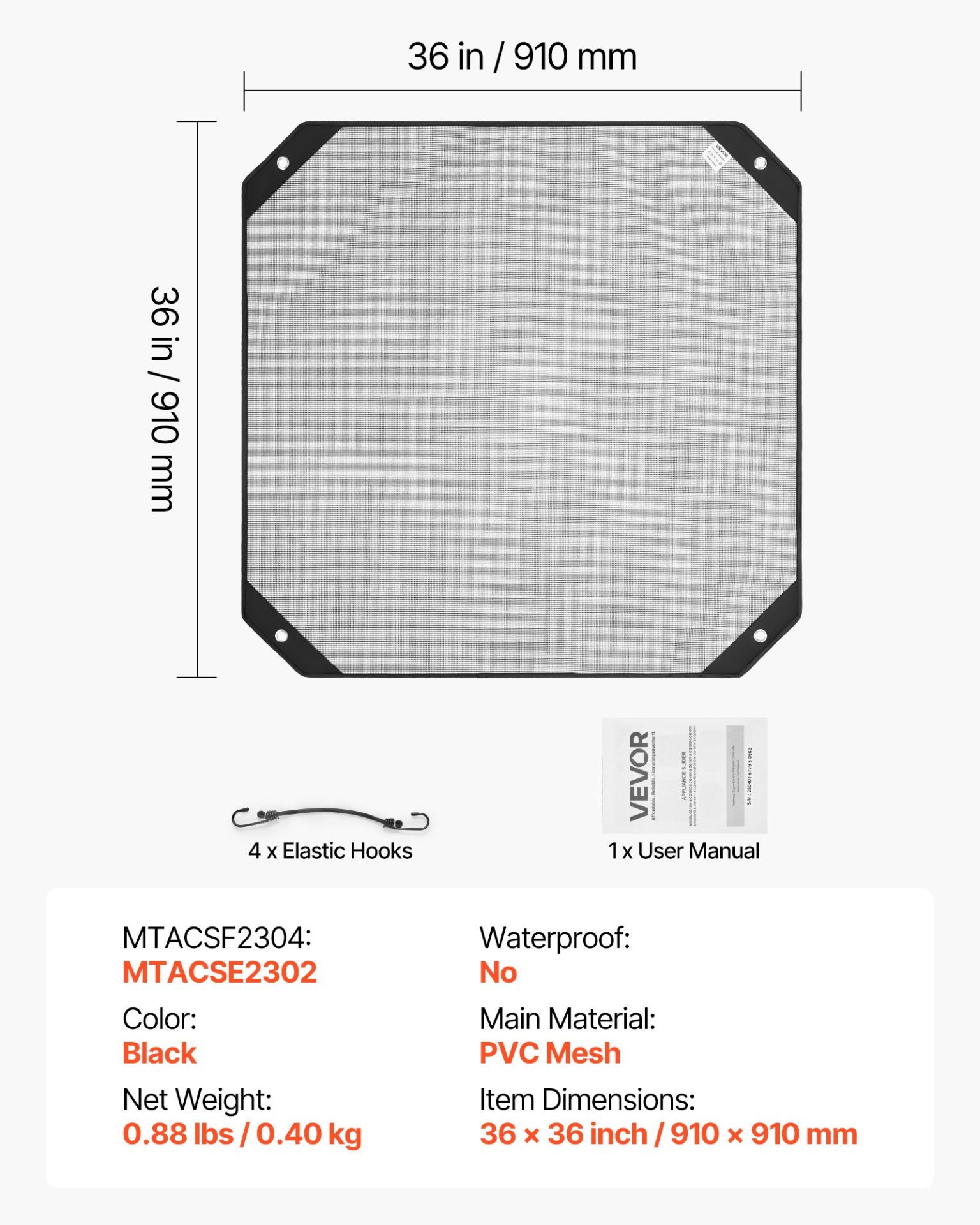 36x36 Zoll Klimaanlage Abdeckung Mesh Defender Reißfest für Outdoor - Bild 6 von 10