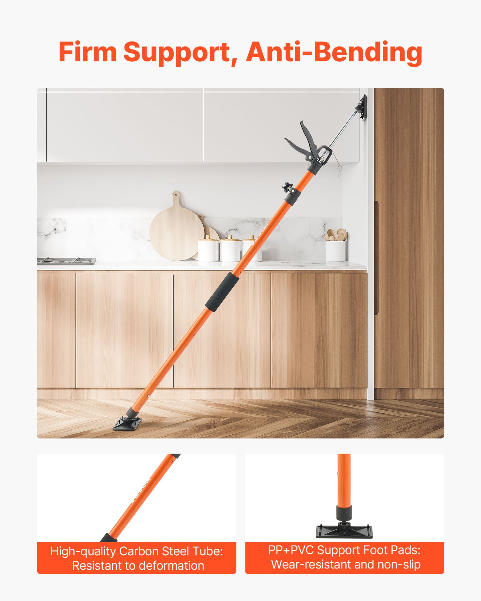 VEVOR 8-Pack Adjustable Support Poles, 45"-114" Telescoping Cabinet Jacks