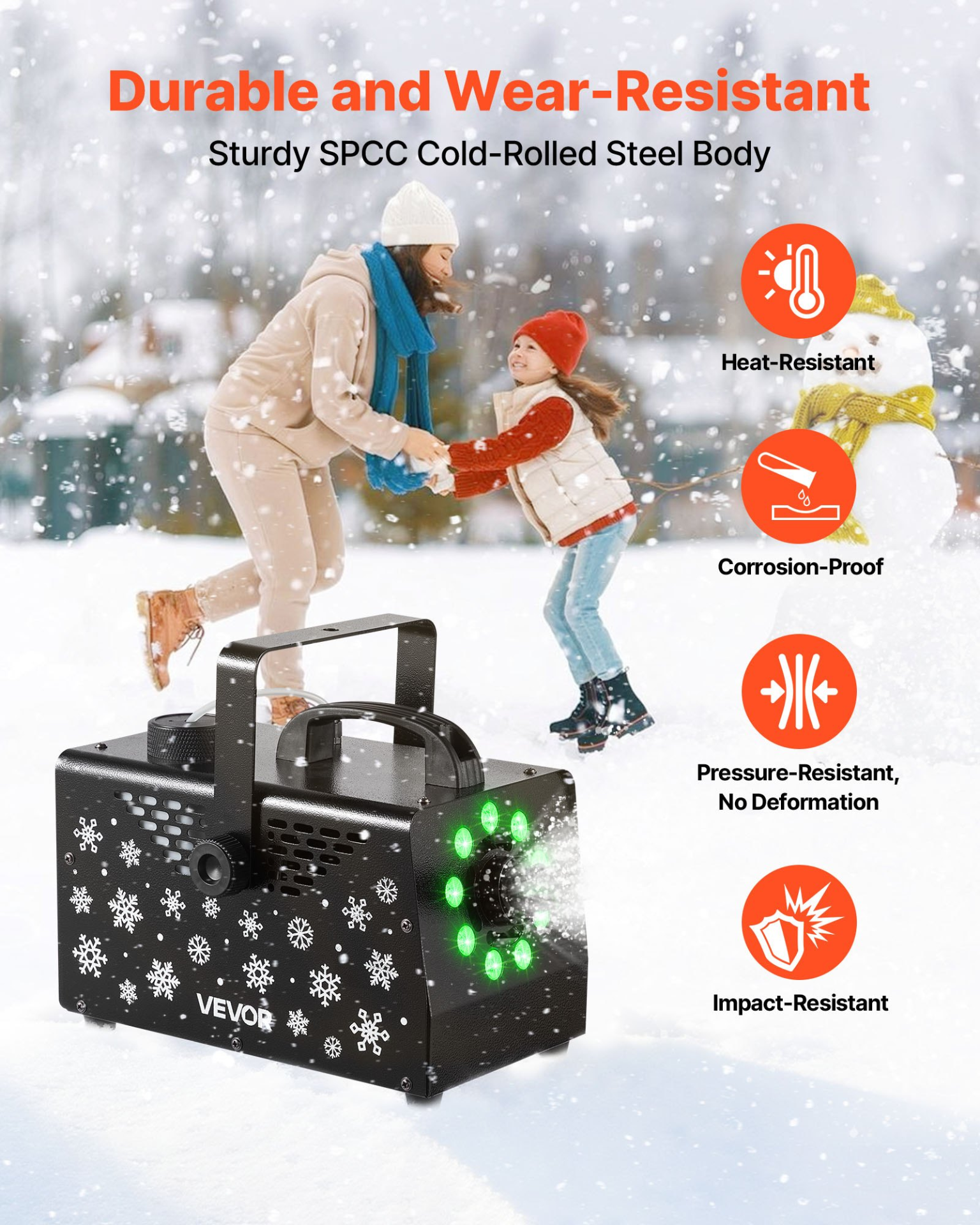 900W Snow Machine - Versatile Handheld & Hanging Fake Snow Maker with Wireless