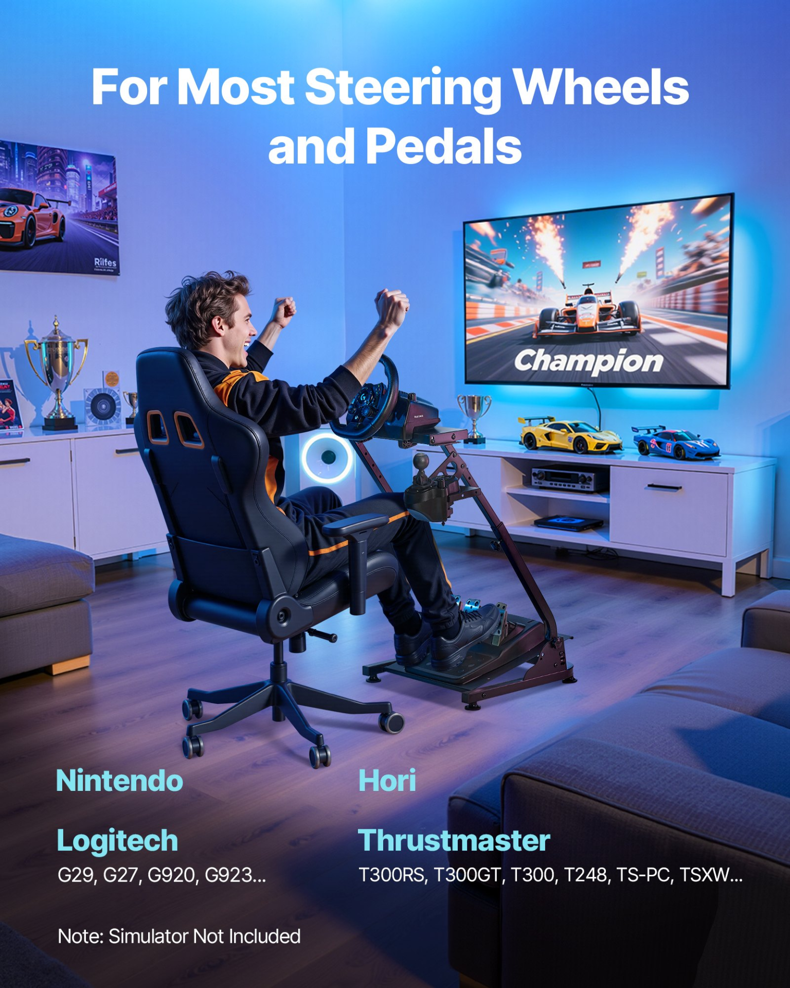 Racing Wheel Stand Simulator Cockpit Foldable for Logitech G29 G27 G920 G923