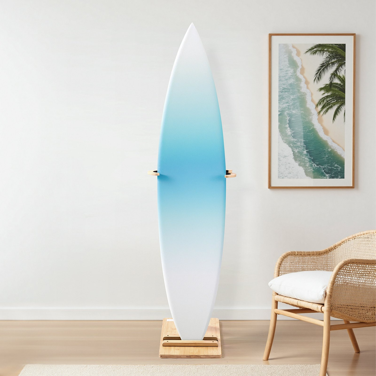 VEVOR Adjustable Surfboard Stand | Single Tier Vertical Rack | Wood