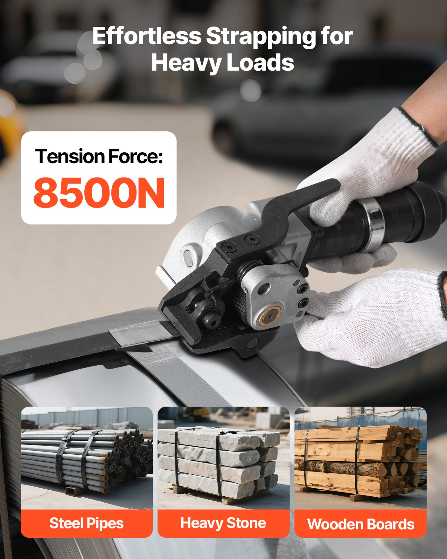 Metal Stapping Machine Pneumatic Steel Strapping Machine for 1.26 in Metal Straps Banding Tool ...