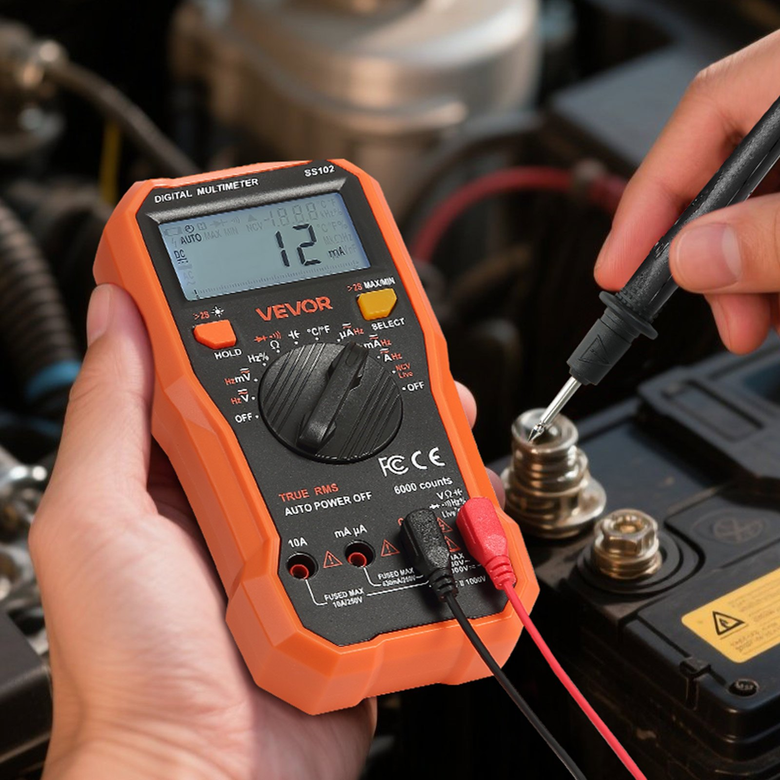 VEVOR Professional NCV Digital Multimeter | 6000-Count TRMS Electrical Tester