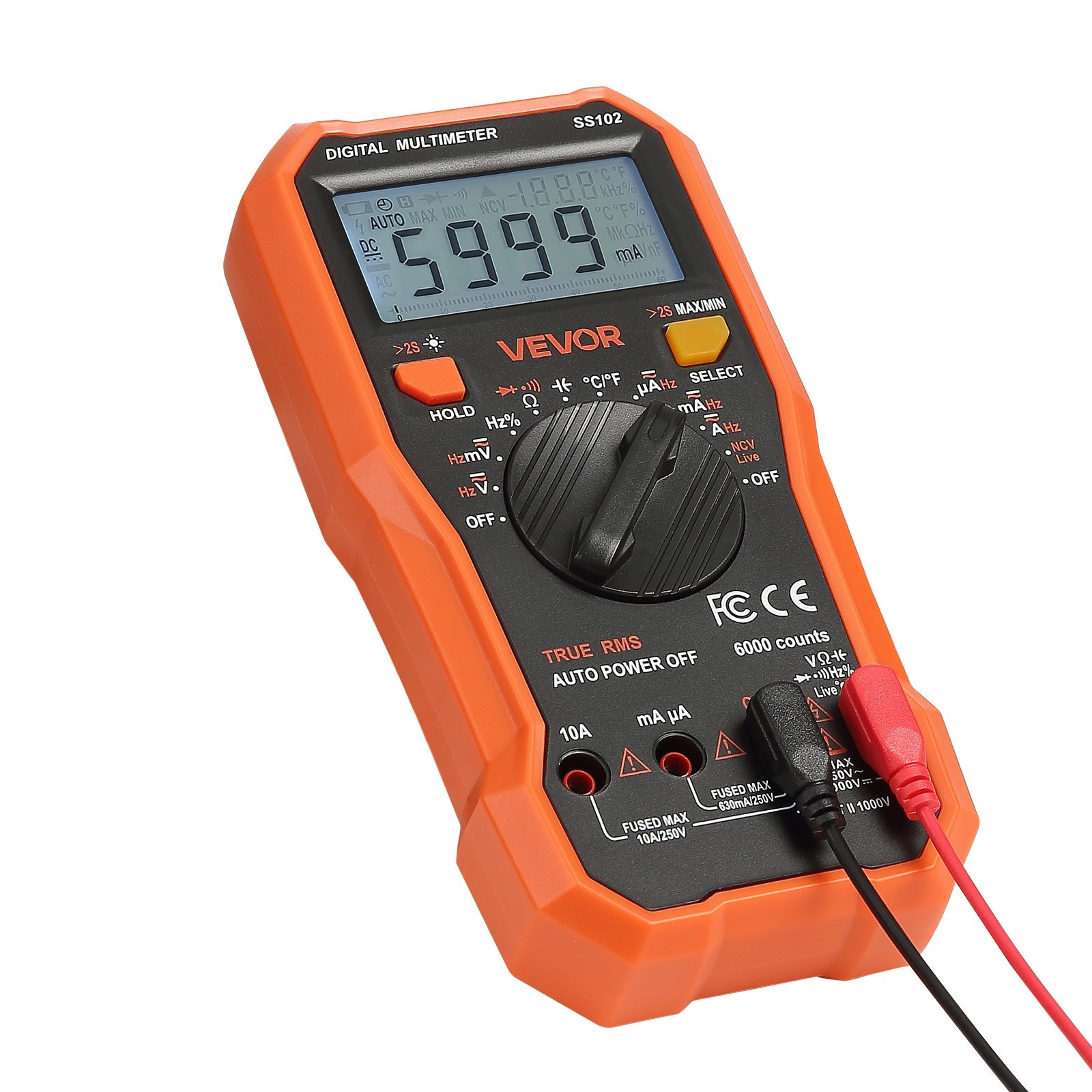 VEVOR Professional NCV Digital Multimeter | 6000-Count TRMS Electrical Tester