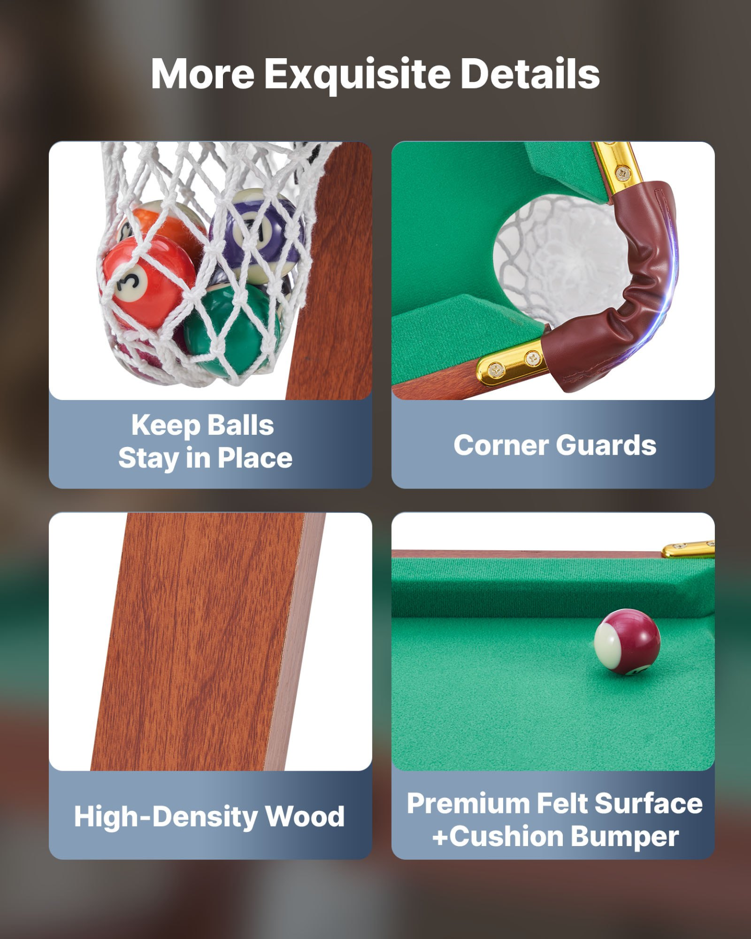 Headline: 4.5ft Folding Pool Table - Portable Billiards Set with Blue Cloth