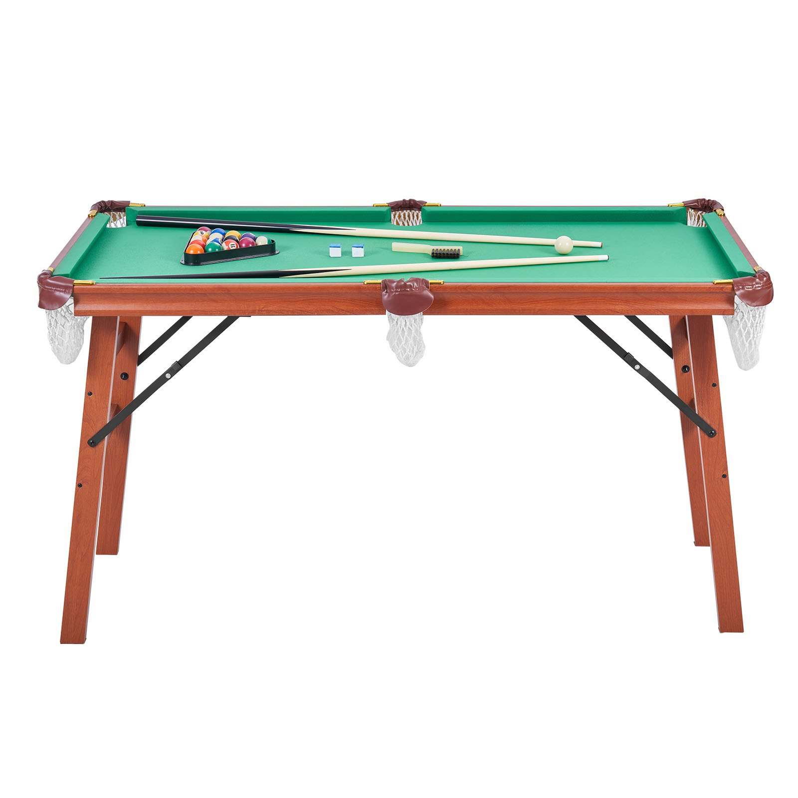 Headline: 4.5ft Folding Pool Table - Portable Billiards Set with Blue Cloth