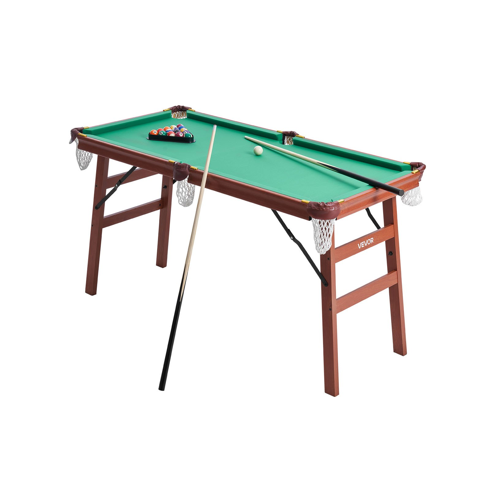 Headline: 4.5ft Folding Pool Table - Portable Billiards Set with Blue Cloth