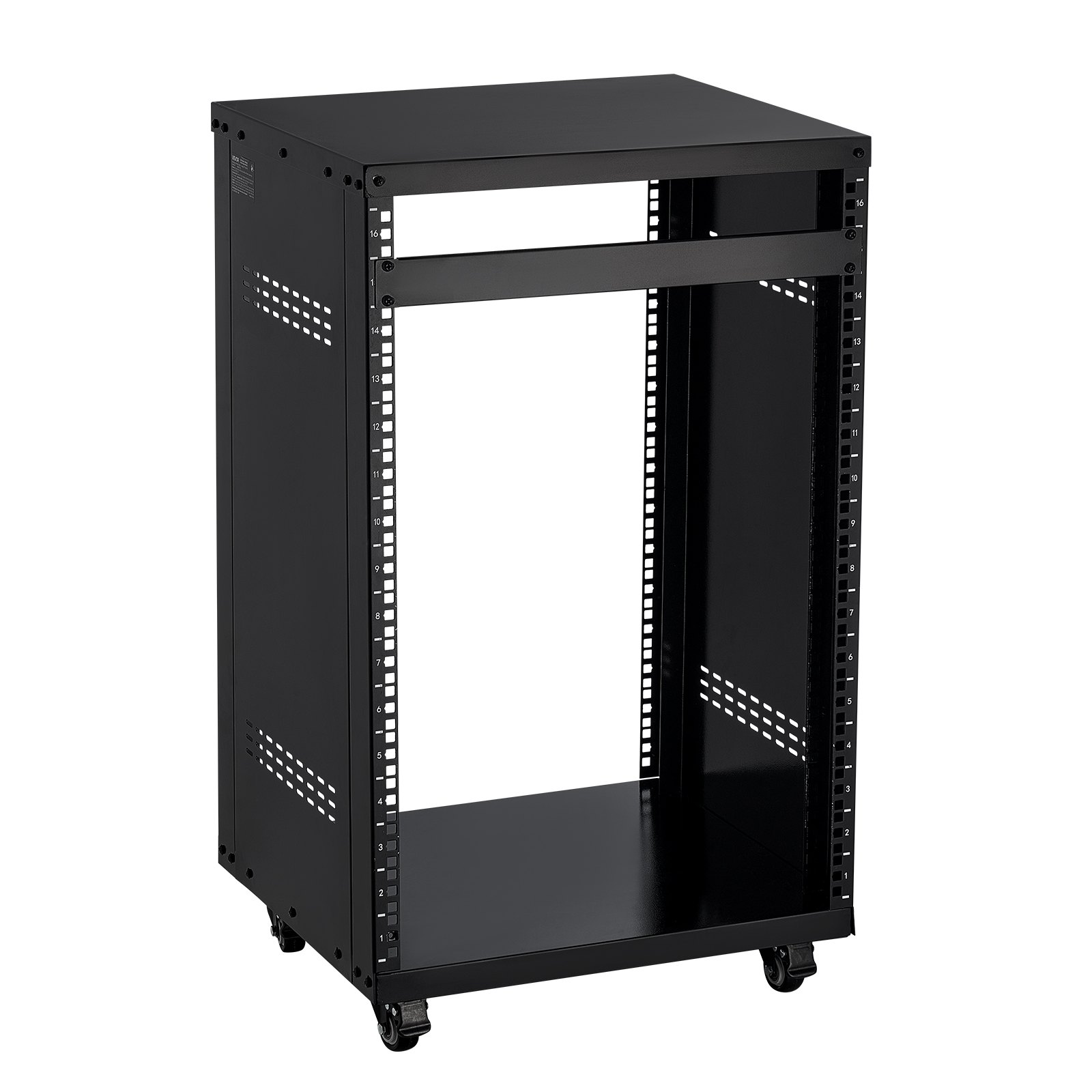 VEVOR 16U Server Rack Cabinet - 500LB Capacity,Locking Casters,Ventilated Design