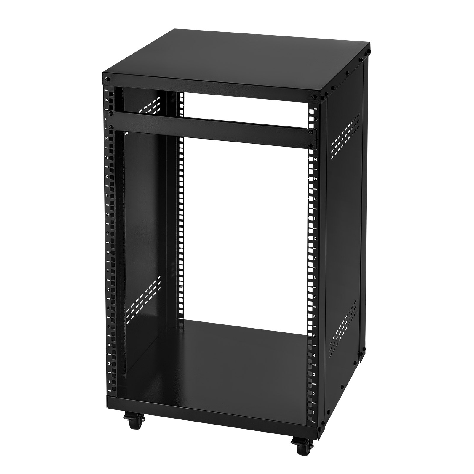 VEVOR 16U Server Rack Cabinet - 500LB Capacity,Locking Casters,Ventilated Design