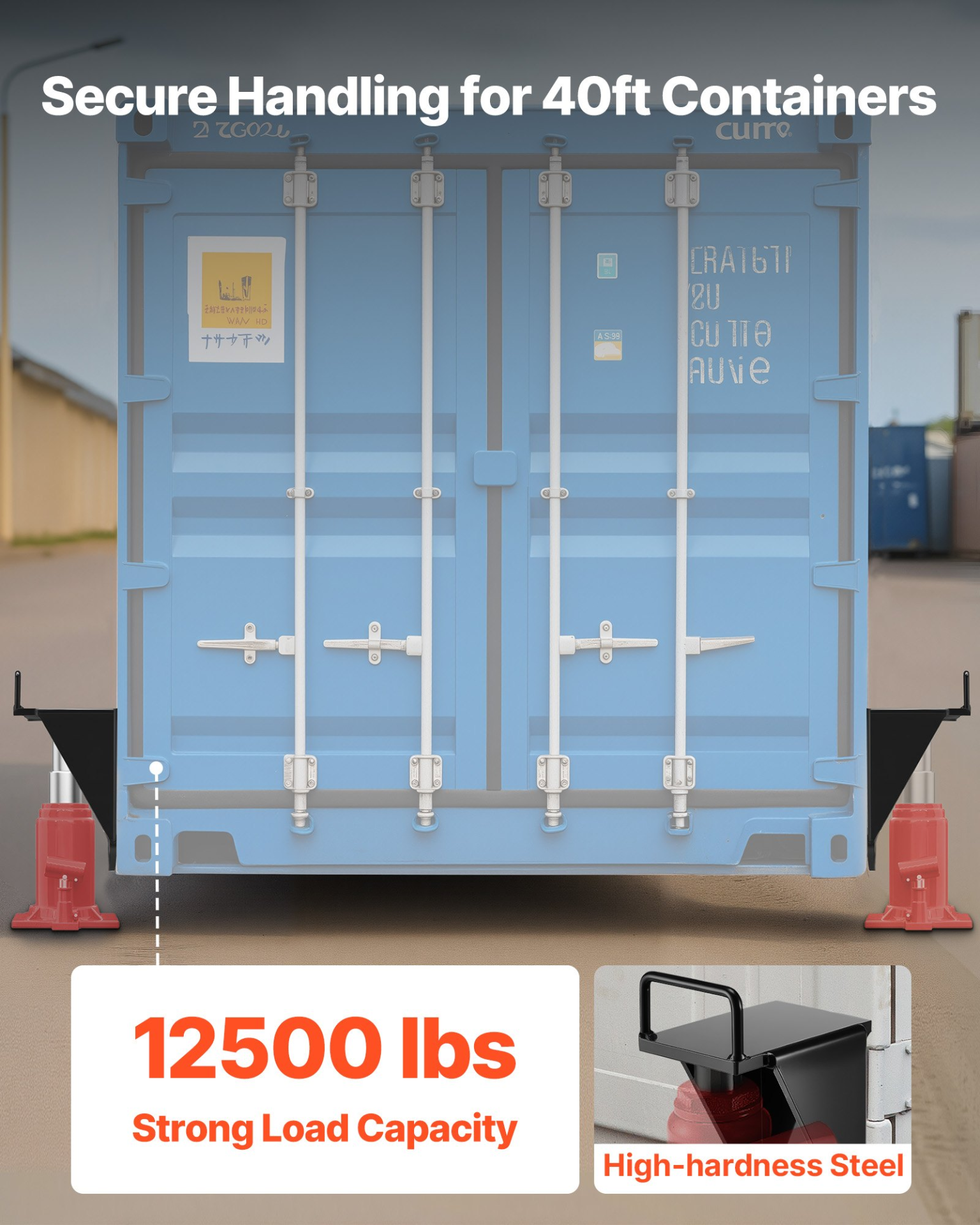 Shipping Container Jack Lug with U-Shaped Handle, 2-Pack, Warehouse Management