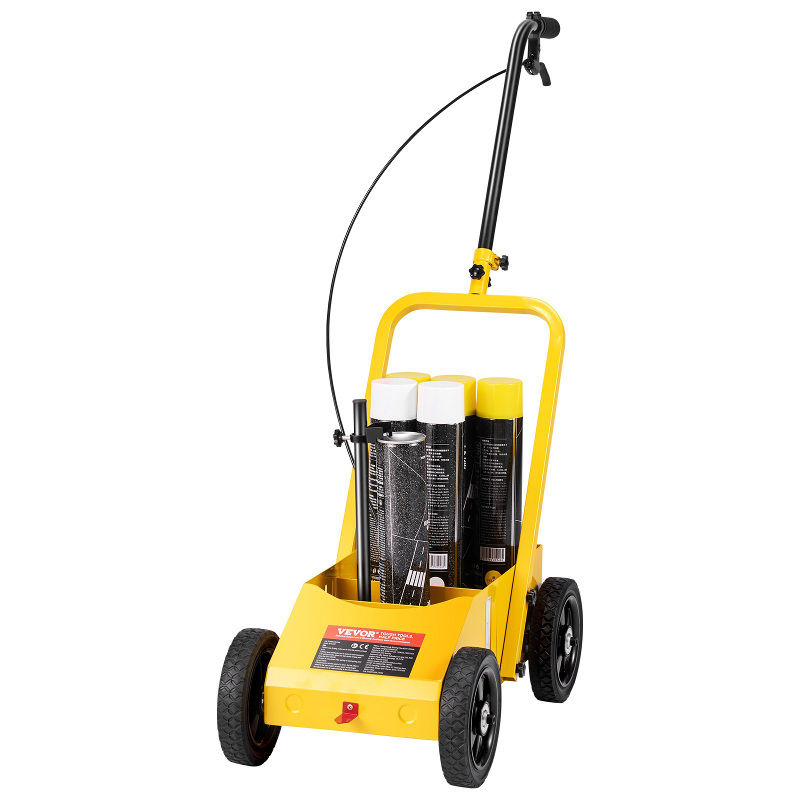 VEVOR Line Striping Machine, 4-Wheel Paint Striper for Parking Lots & Fields