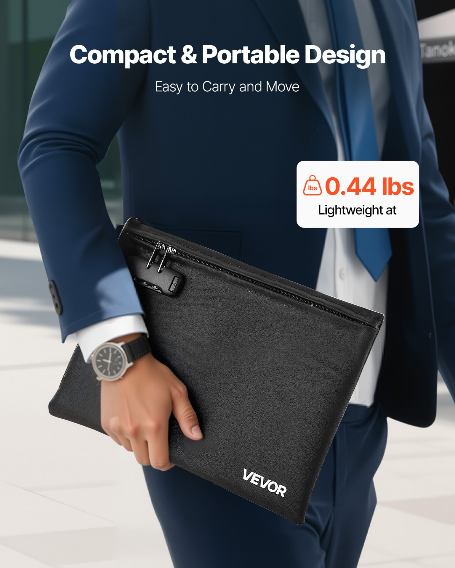 Fireproof Document Bag with Lock, Fire & Waterproof File Storage Organizer