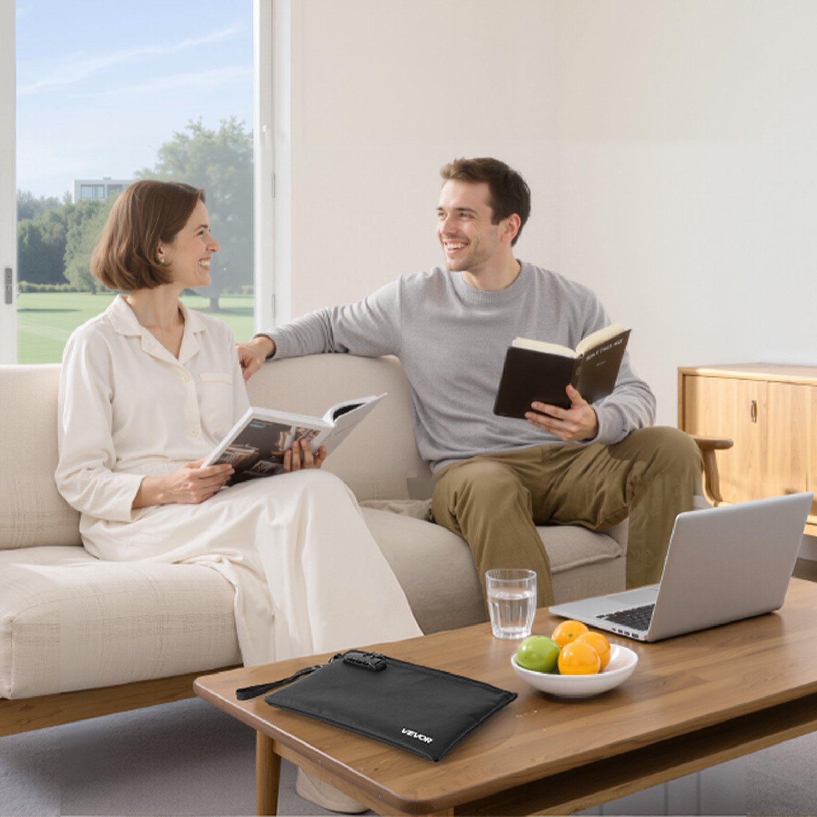 Fireproof Document Bag with Lock, Fire & Waterproof File Storage Organizer