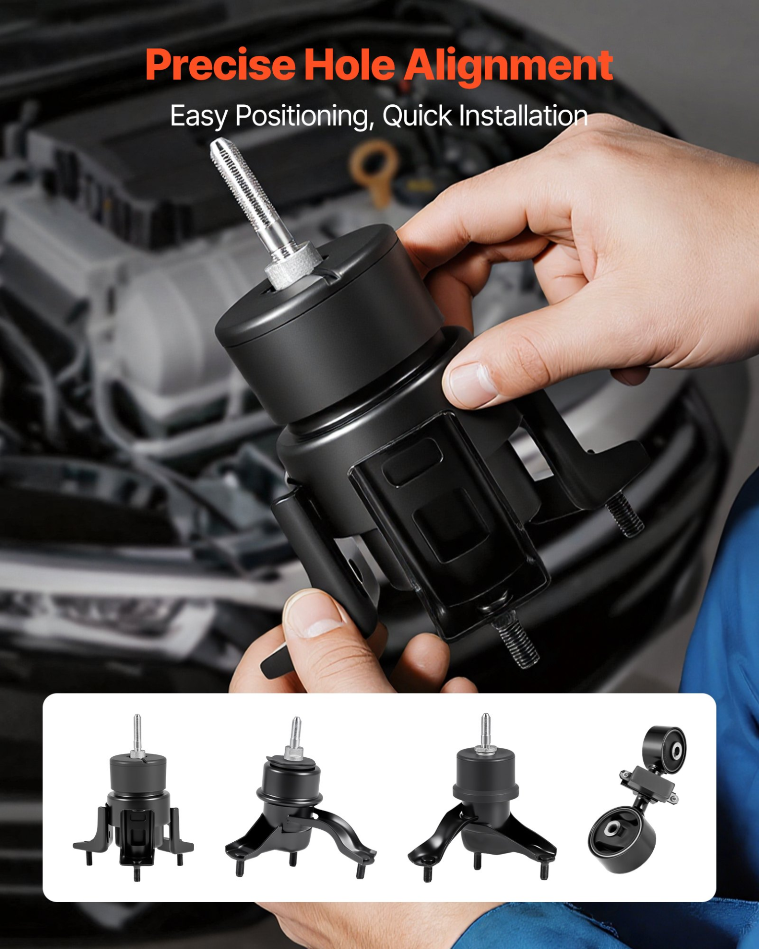 VEVOR 4-PC Engine & Transmission Mount Kit 07-11 Camry 2.4L