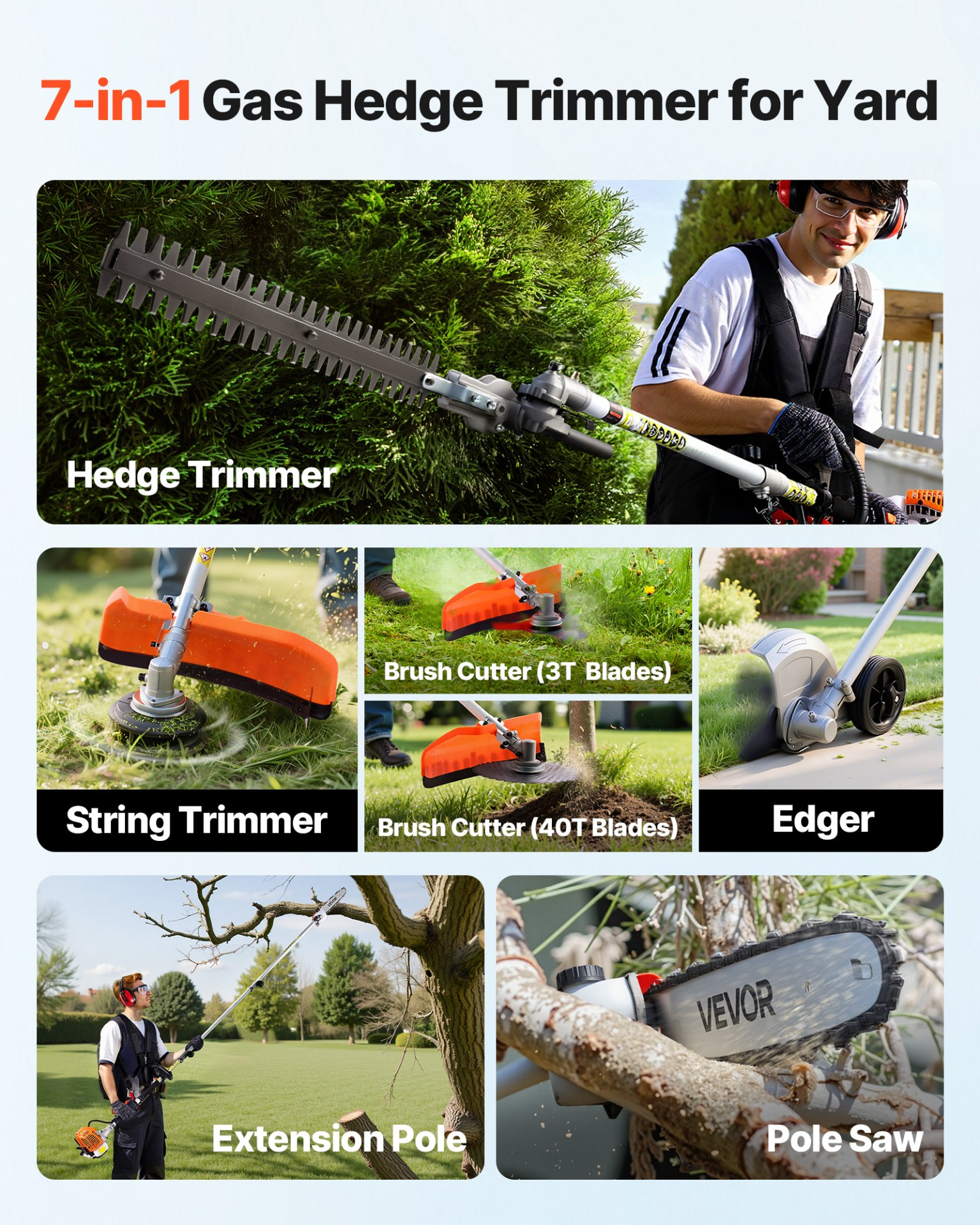 & Brush Cutter Kit With Pole & Edger