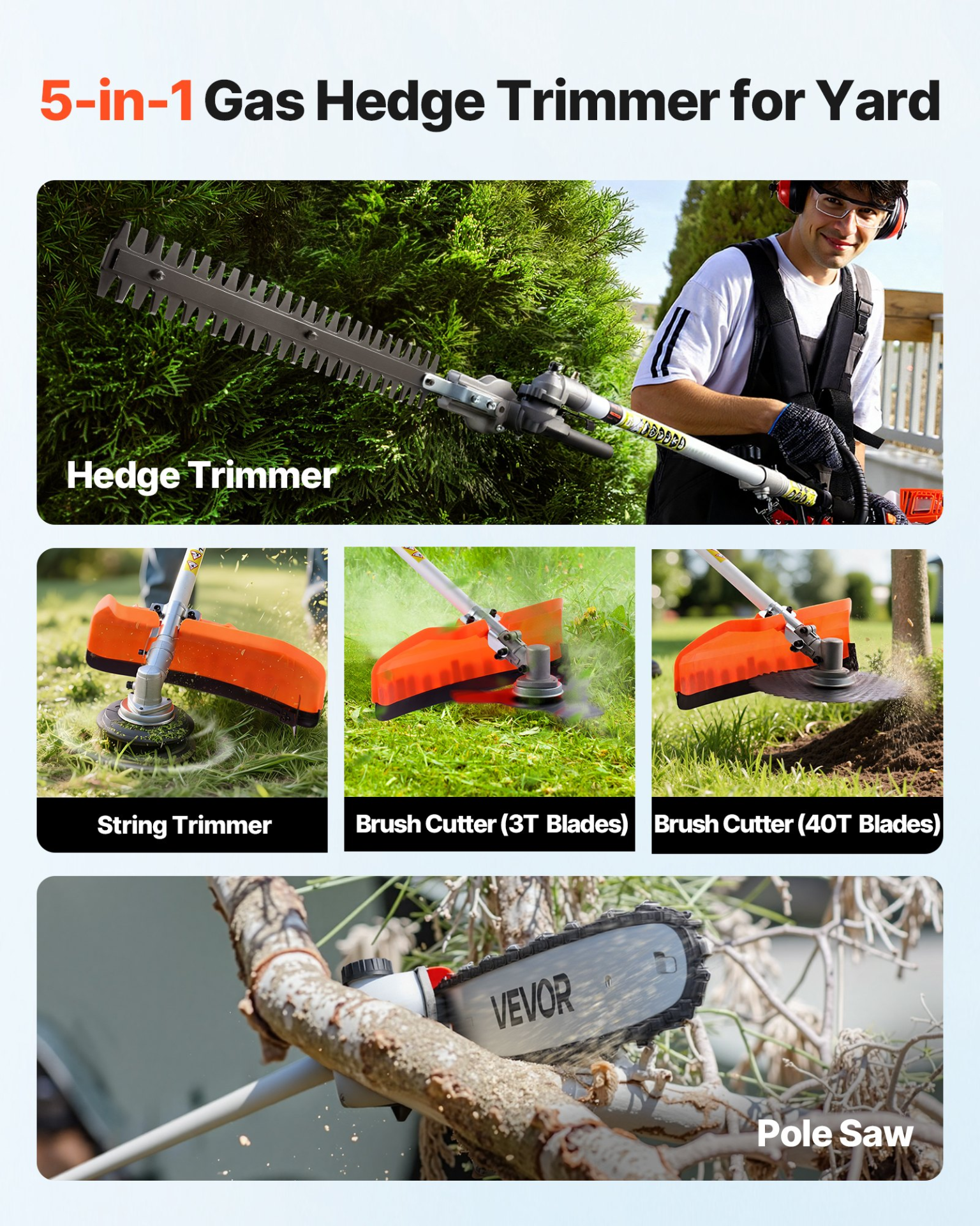 & Brush Cutter Kit With Pole Saw