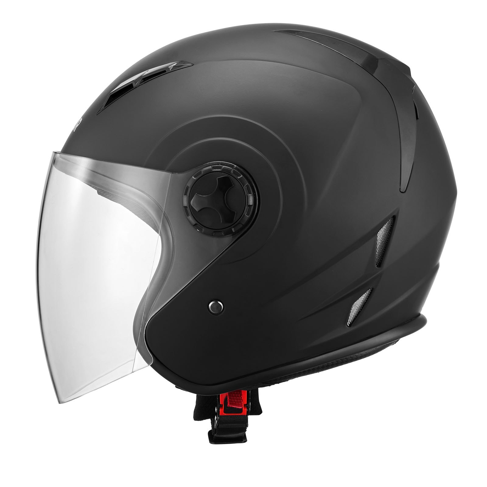 VEVOR 3/4 Open Face Motorcycle Helmet, DOT Approved, Matte Black, L