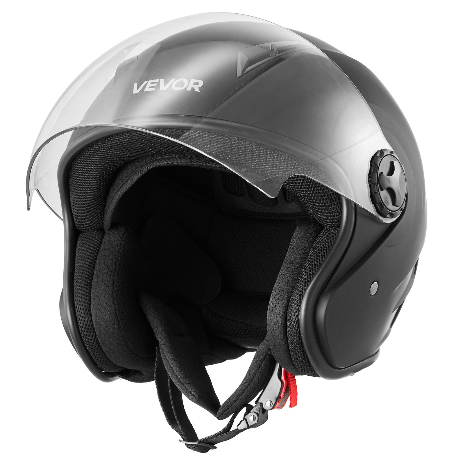 VEVOR 3/4 Open Face Motorcycle Helmet, DOT Approved, Matte Black, XL