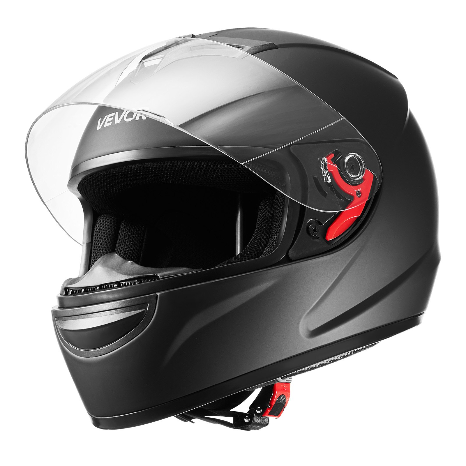 VEVOR Full Face Motorcycle Helmet, DOT, Dual Visor, Matte Black, M