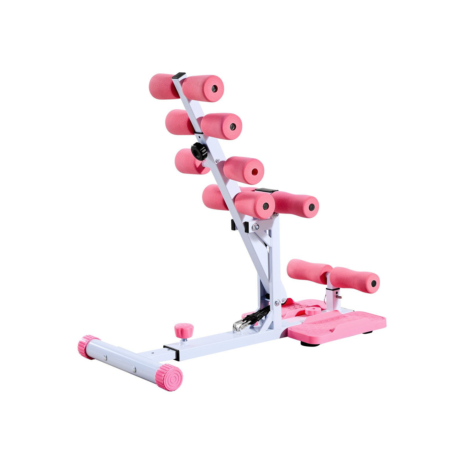VEVOR Pink & White Deep Squat Machine, Glute Trainer with 3 Resistance Bands