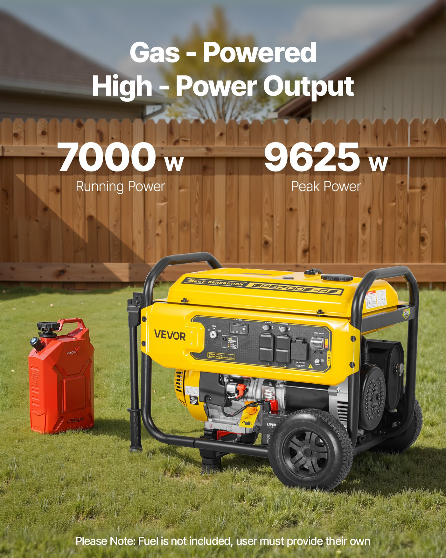 9625W Portable Generator Gas Powered Electric Start CO Sensor Home Backup RV