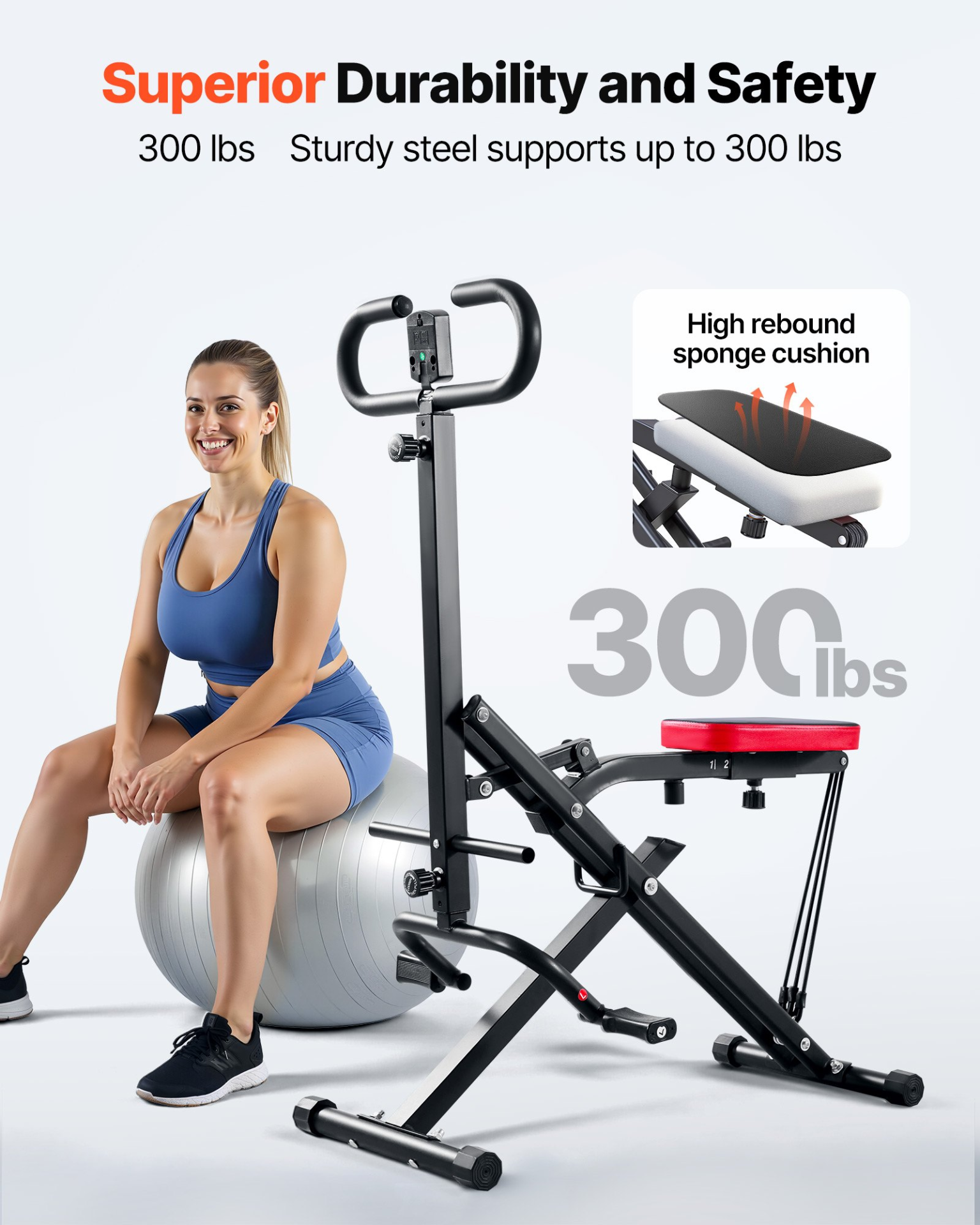Deep Squat Machine Glute Trainer Rowing Exercise Equipment Foldable Home G 106