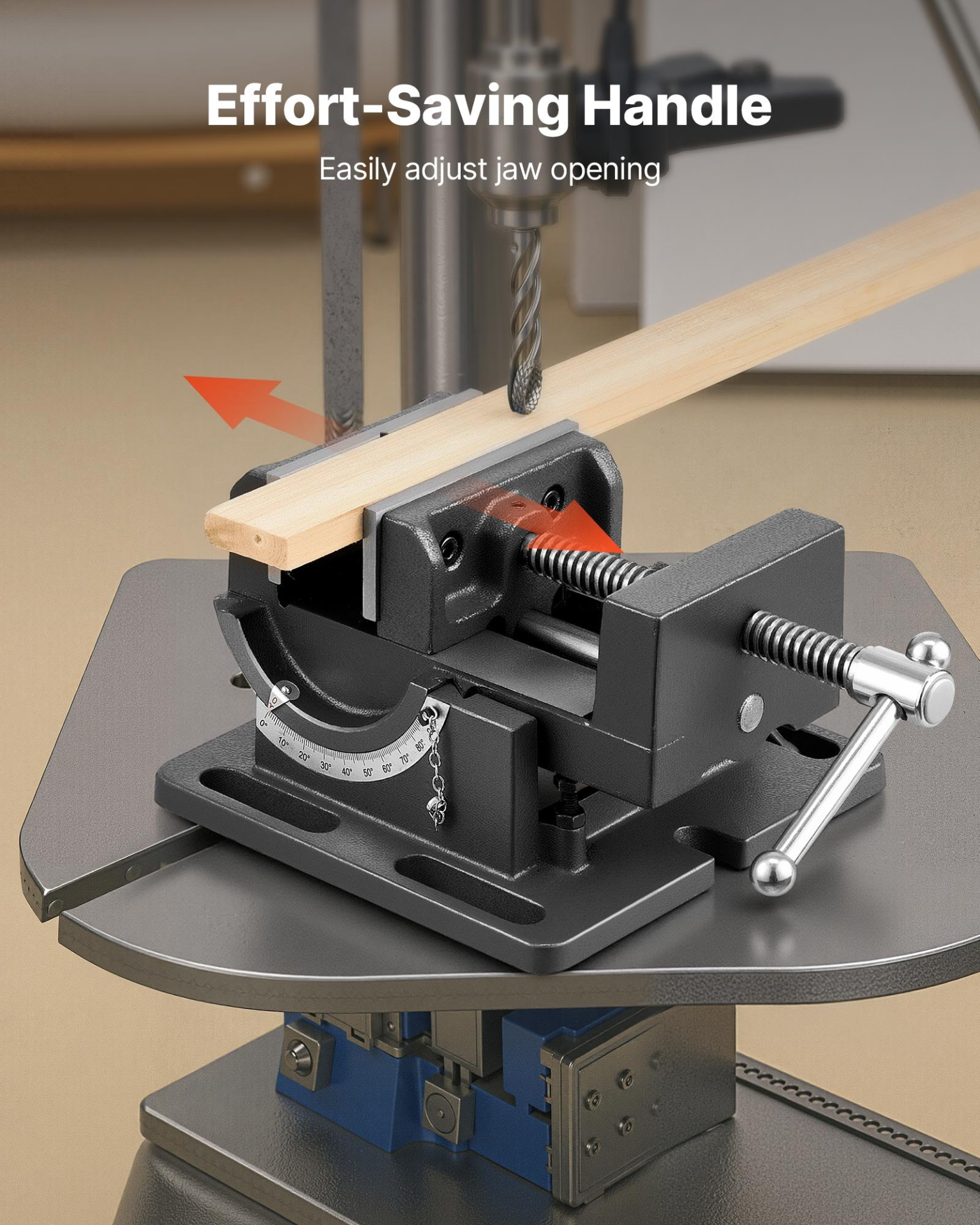 VEVOR 4.25" Tilting Vise - 0-90° Angle Adjustable Drill Press & Bench Vice