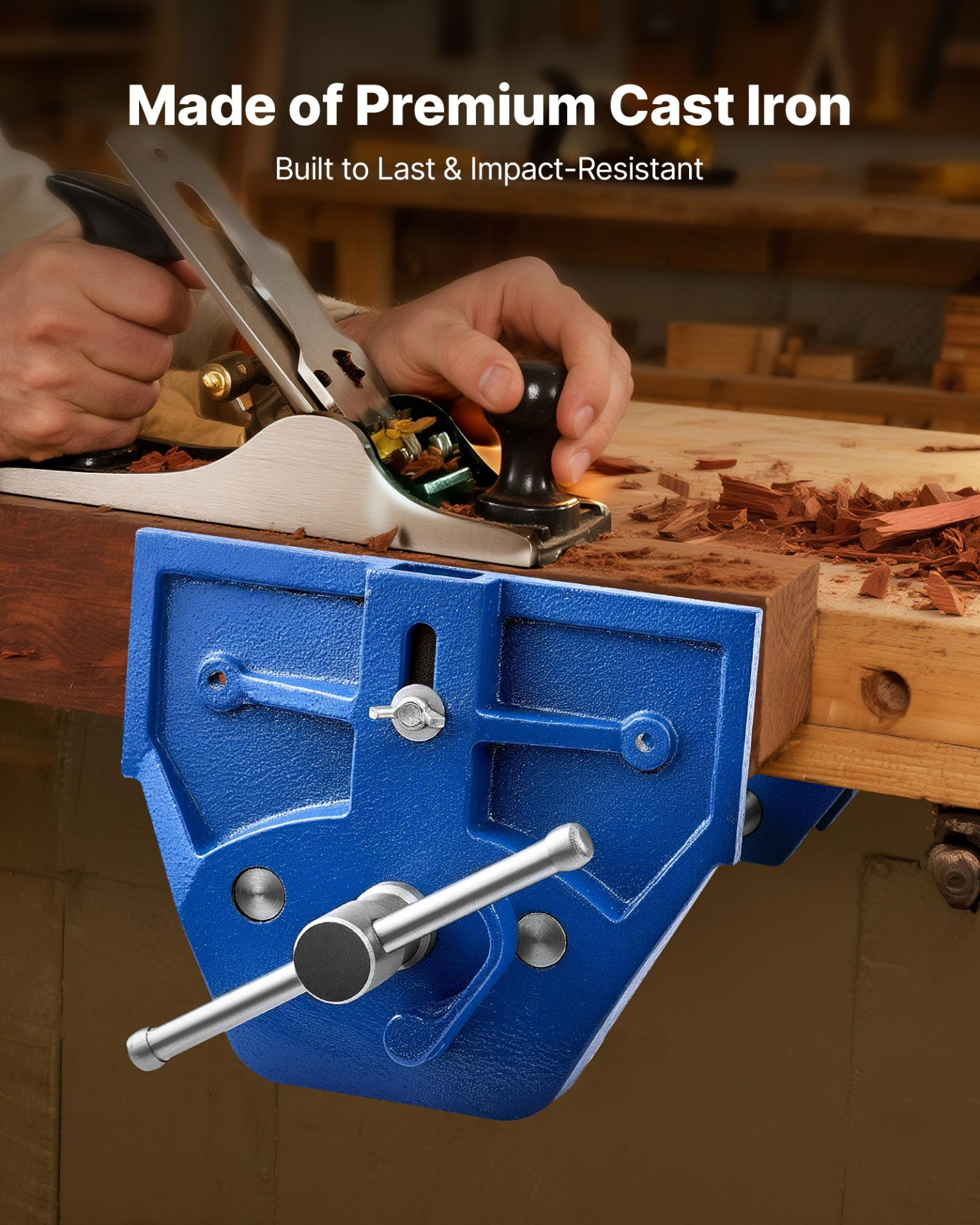 VEVOR 7" Quick Release Woodworking Vise, 8" Jaw, Cast Iron