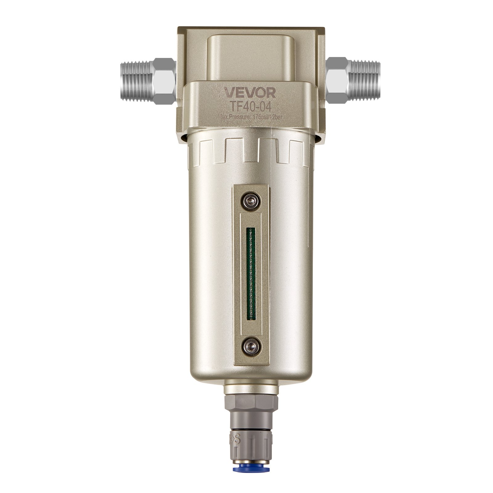 VEVOR 1/2" NPT Air Compressor Water Separator, 175PSI, Auto Drain, 5μm