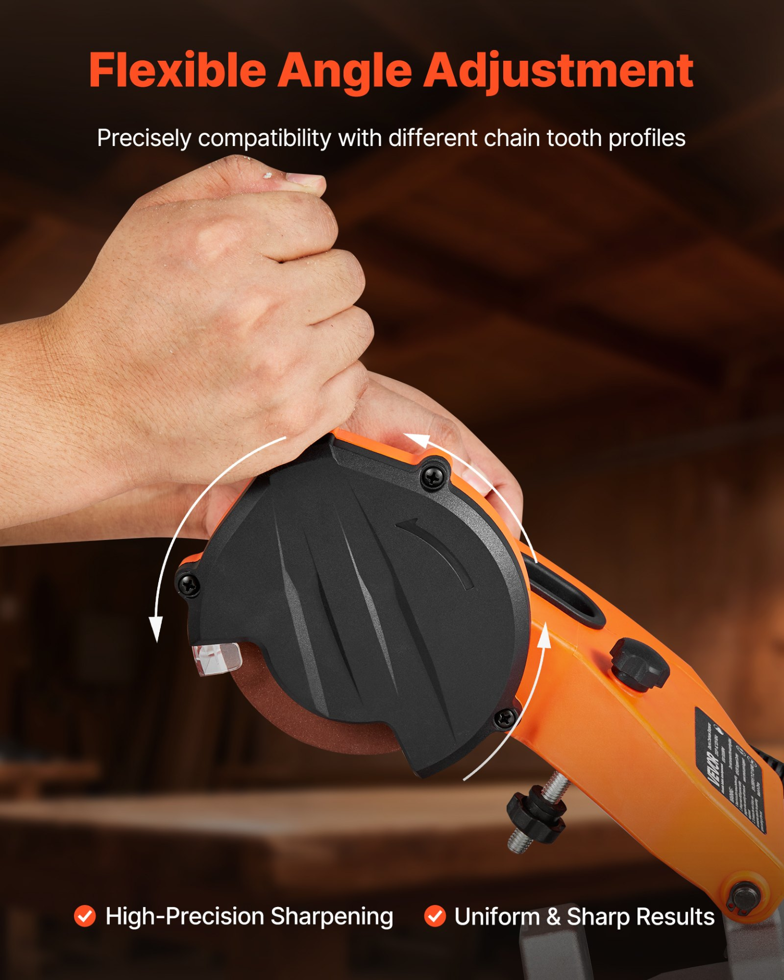 VEVOR 85W Electric Chainsaw Sharpener, 5000RPM, w/LED Light