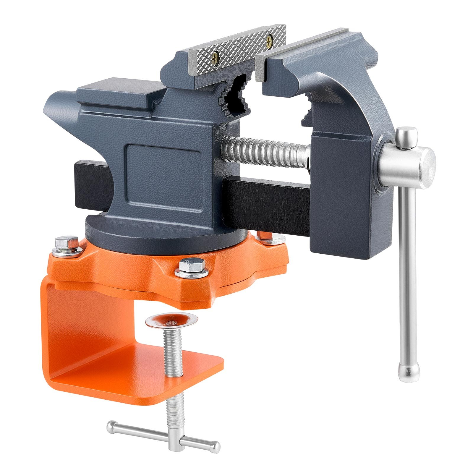 VEVOR 4.5" Bench Vise, 270° Swivel Base, Quick Release, Cast Iron