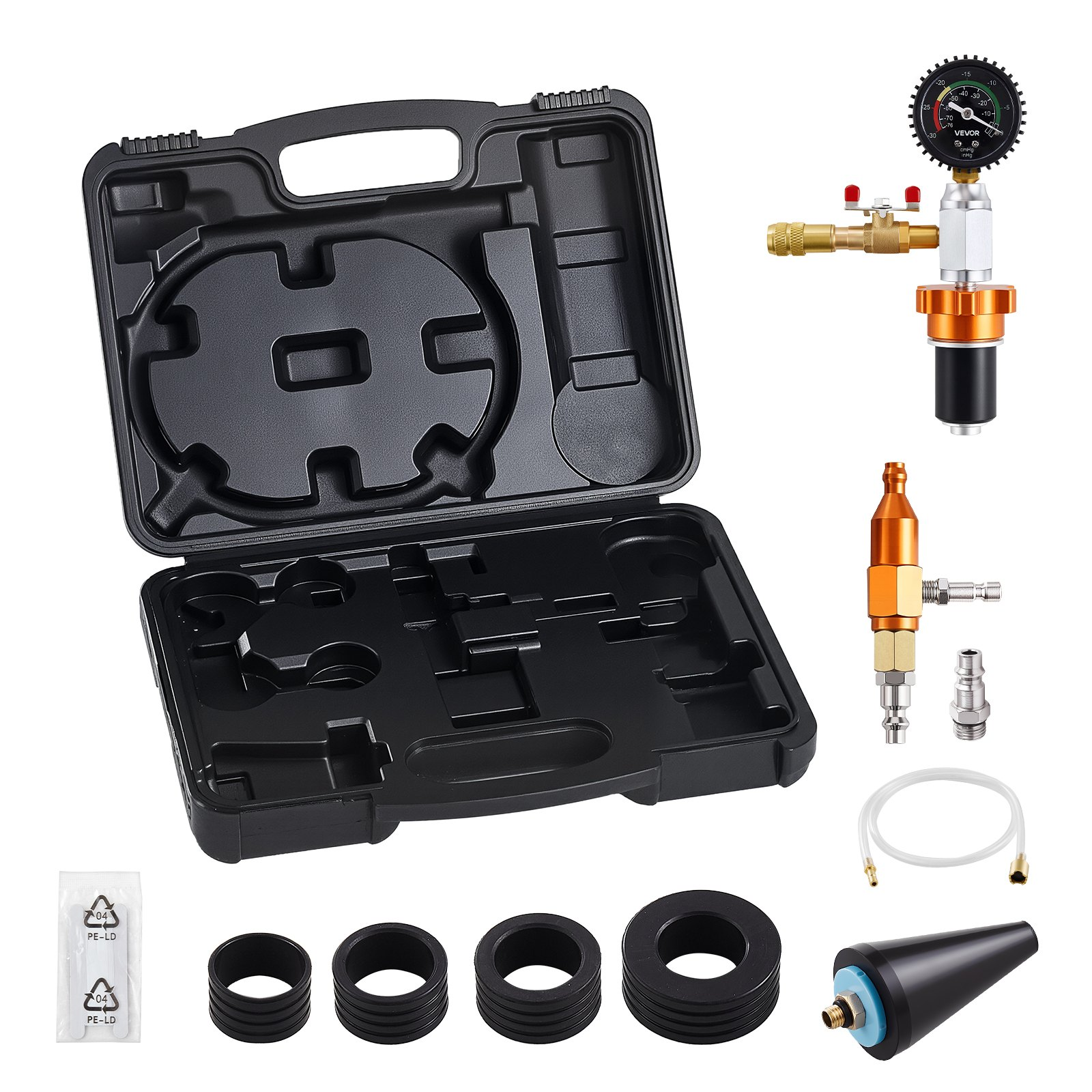 Radiator Vacuum Refill Kit Auto Cooling System Purge Fill Tool Gauge Universal
