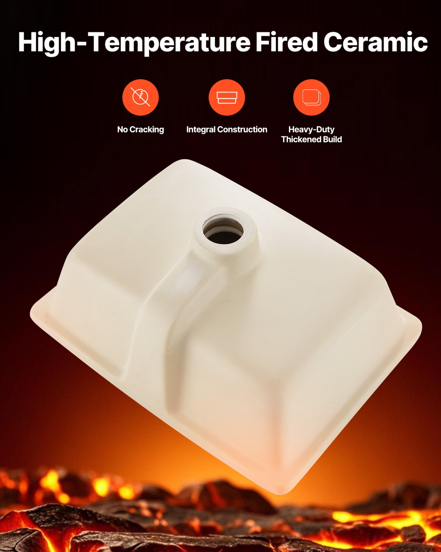 Undermount Bathroom Sink 15.8x12in Rectangular White Ceramic w/ Overflow