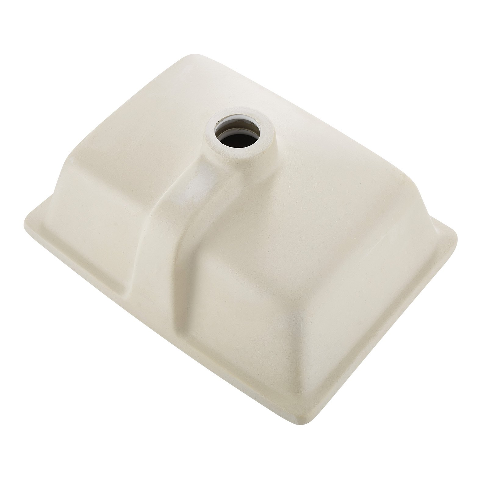 Undermount Bathroom Sink 15.8x12in Rectangular White Ceramic w/ Overflow