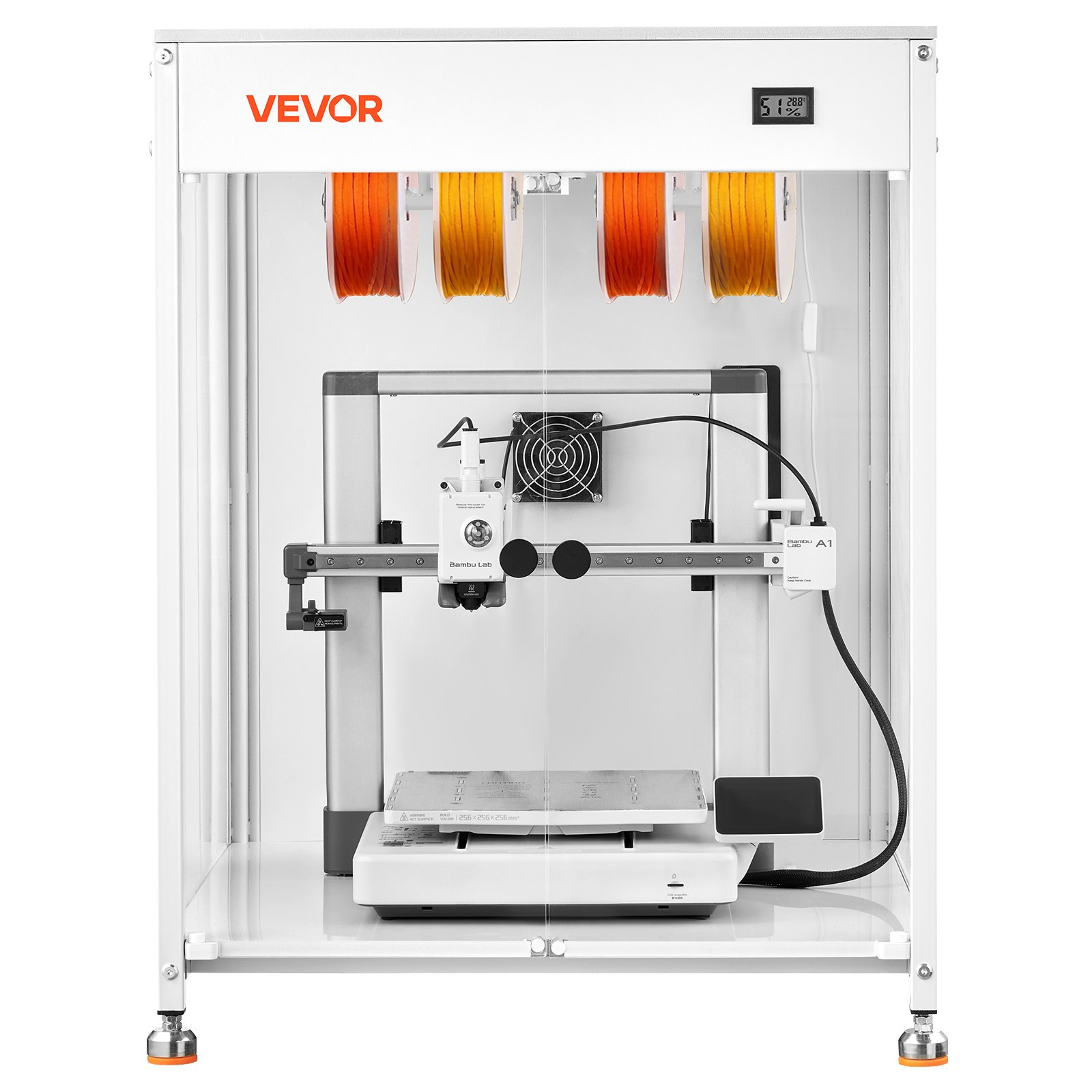 VEVOR Acrylic 3D Printer Enclosure w/Vent, LED, 600x600x800mm