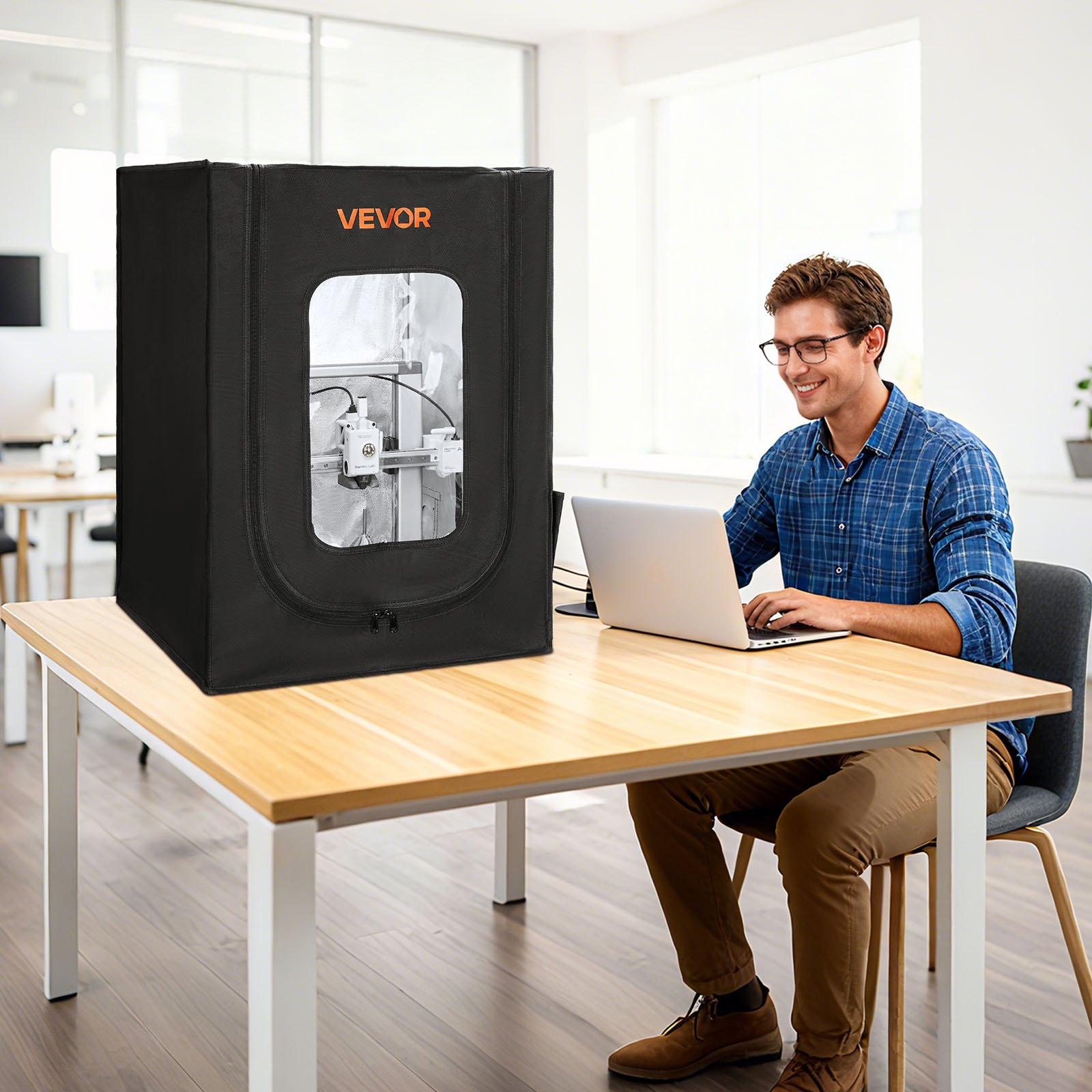VEVOR Universal 3D Printer Enclosure, LED Tent, 550x650x750mm